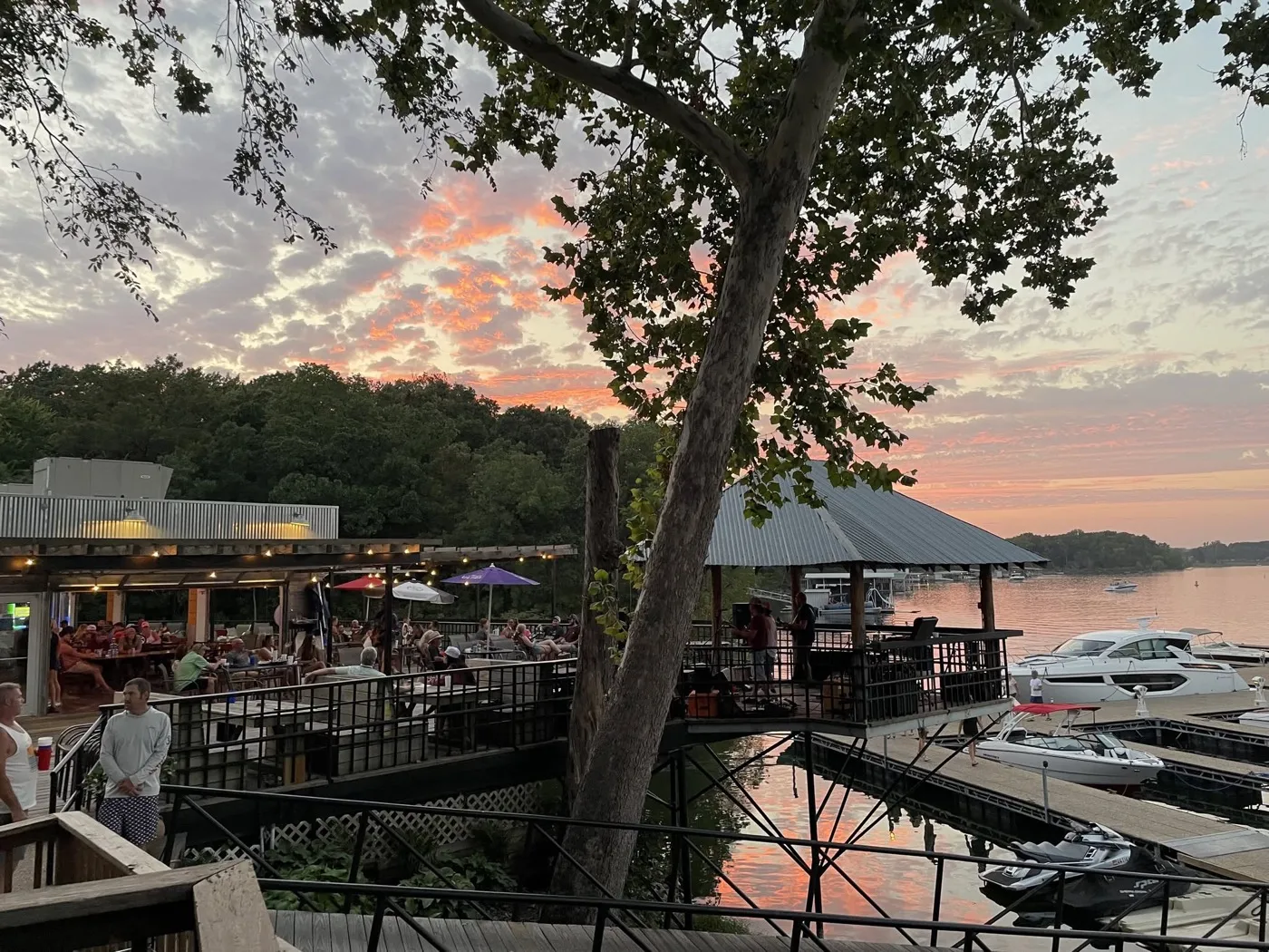 The deck at Ugly's Grill & Bar on the water